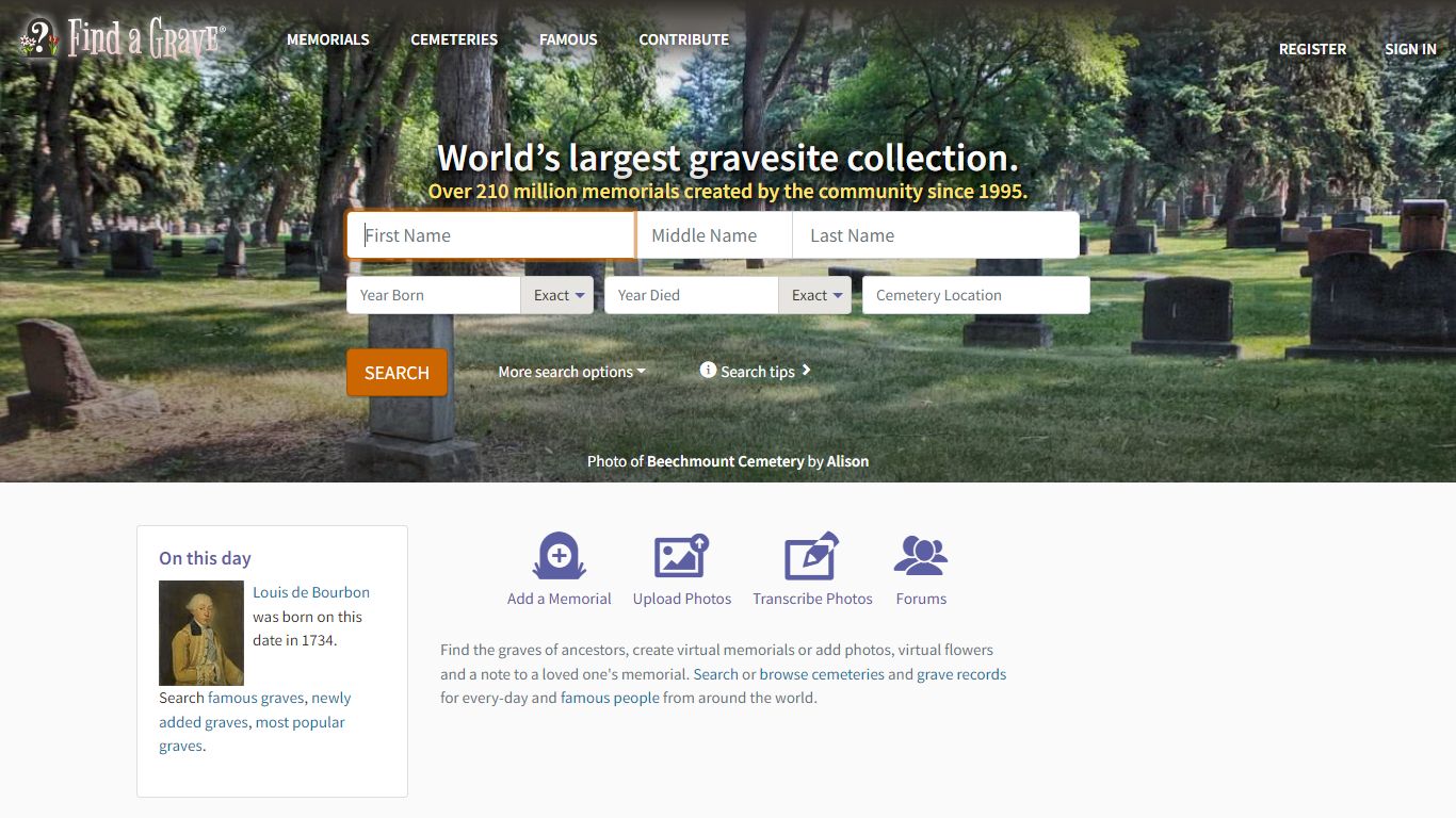 Find a Grave - Millions of Cemetery Records